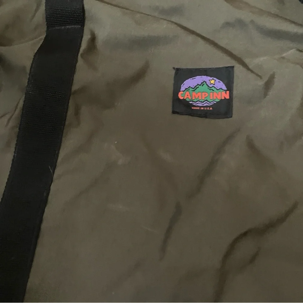 Vintage Camp Inn Giant Duffel Bag Green Nylon 30”x40” Made in USA